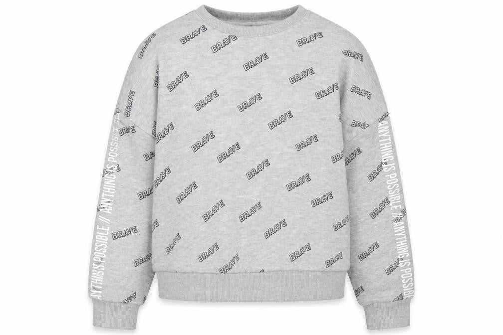 Primark Girls Grey Spotted Cotton Pullover Sweatshirt Size 9-10 Years   - Cropped