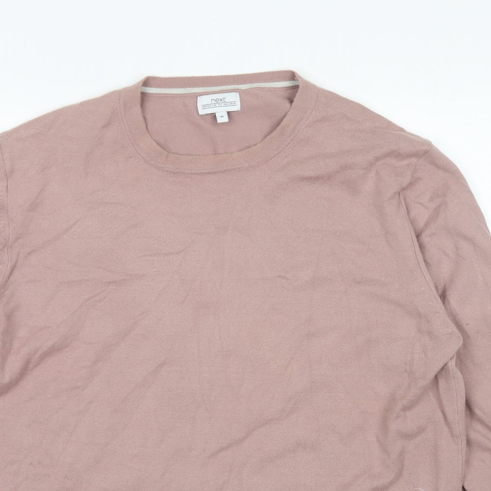 NEXT Womens Pink Crew Neck  Cotton Pullover Jumper Size M