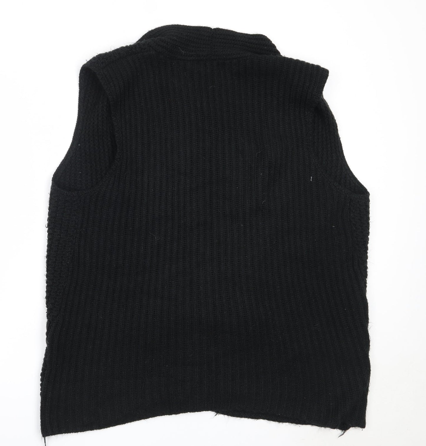 Peacocks Womens Black Round Neck  Acrylic Cardigan Jumper Size L