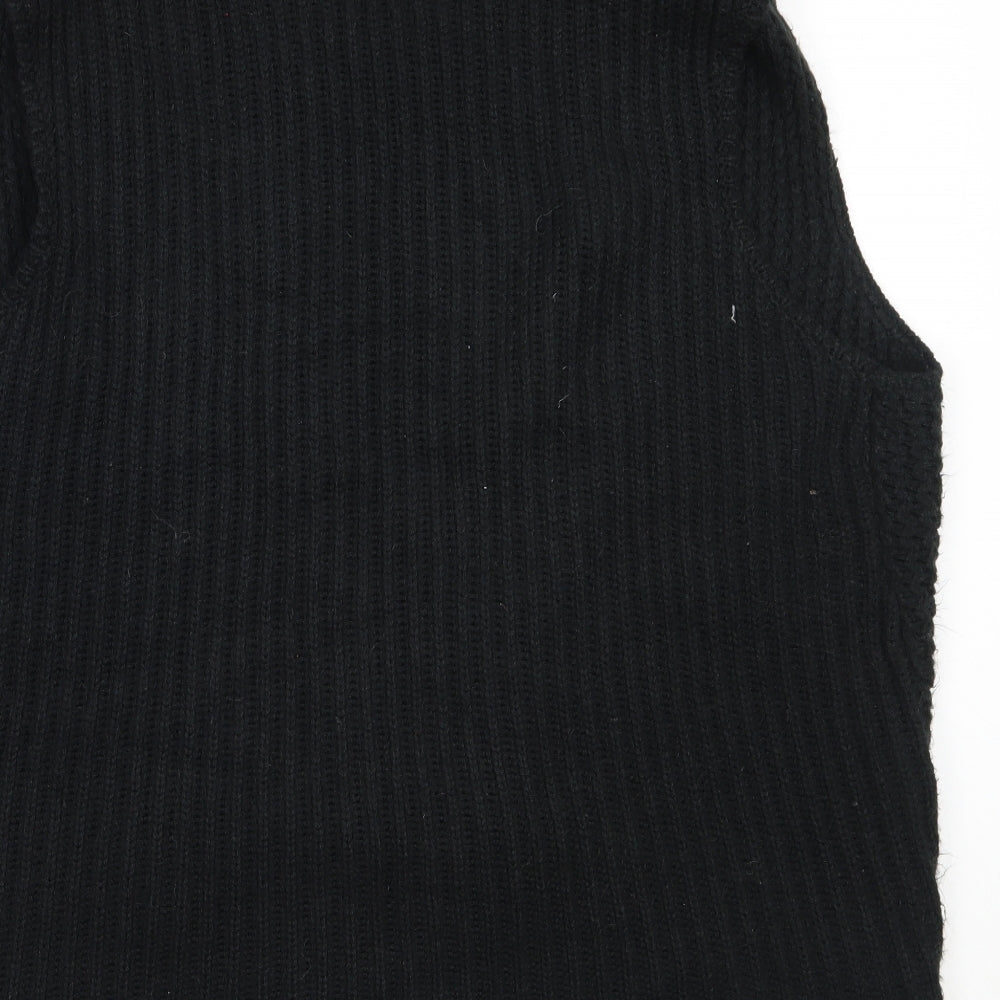 Peacocks Womens Black Round Neck  Acrylic Cardigan Jumper Size L