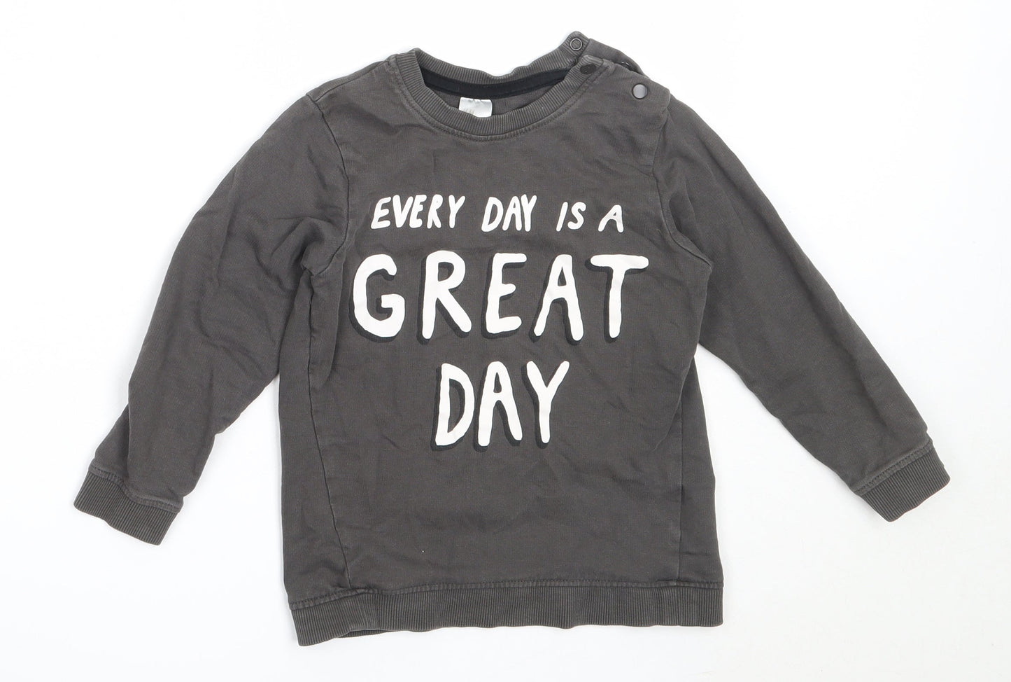 H&M Boys Grey  Cotton Pullover Sweatshirt Size 3-4 Years