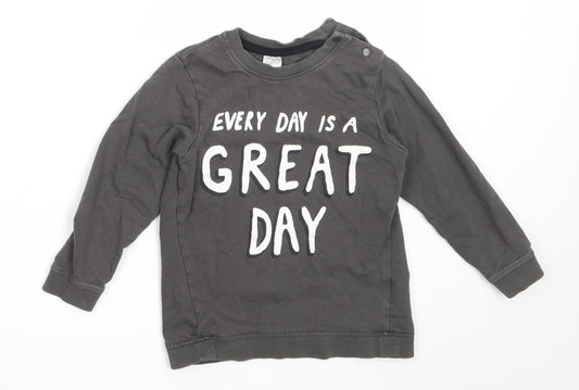 H&M Boys Grey  Cotton Pullover Sweatshirt Size 3-4 Years