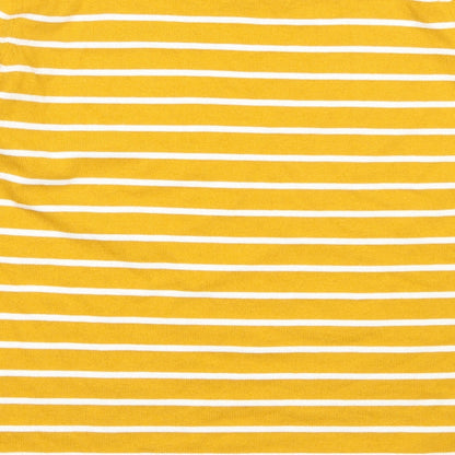 Preloved TU Womens Yellow Round Neck Striped Polyester Pullover Jumper Size 12 - Label