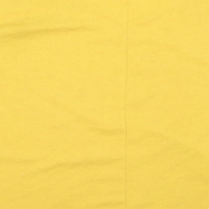 New Look Womens Yellow V-Neck  Polyester Pullover Jumper Size L