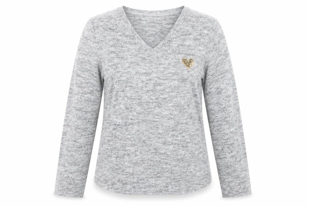 Nocozo Womens Grey V-Neck  Polyester Pullover Jumper Size 10