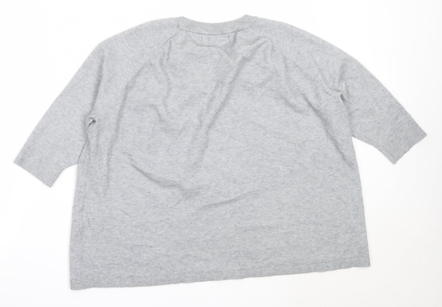 Vera Moda Womens Grey Round Neck  Viscose Pullover Jumper Size M