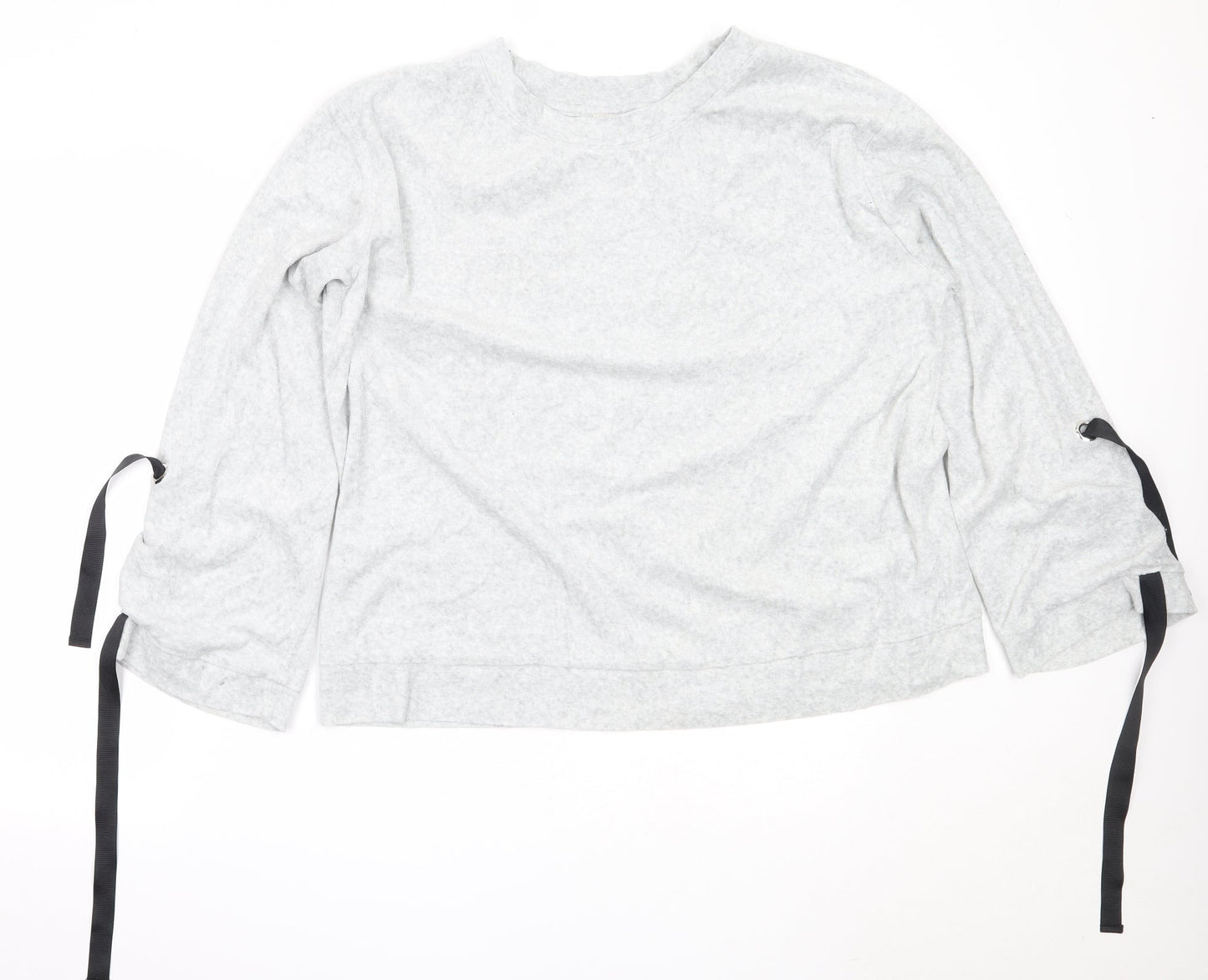 F&F Womens Grey Solid Cotton Top Pyjama Top Size 18