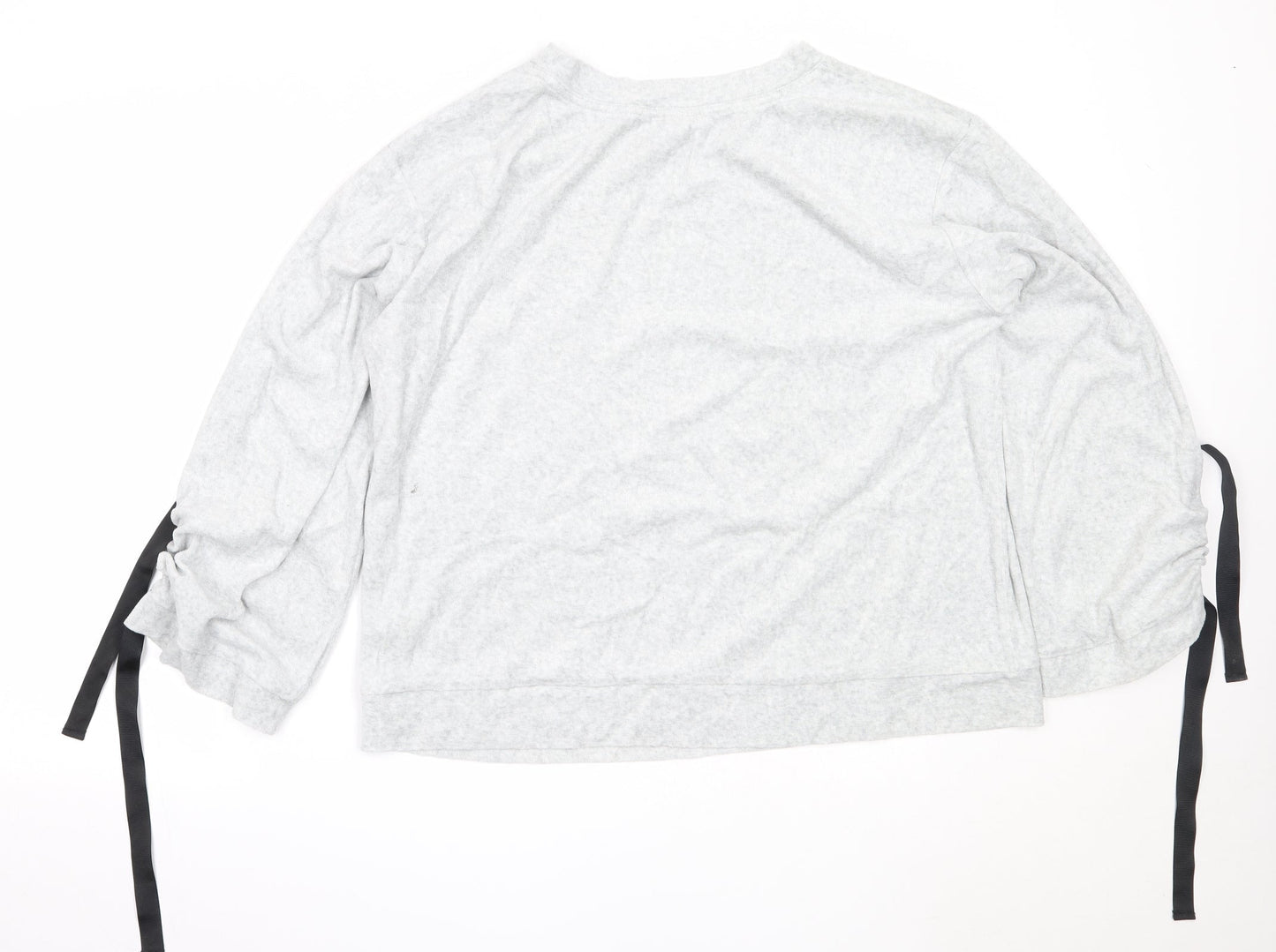 F&F Womens Grey Solid Cotton Top Pyjama Top Size 18