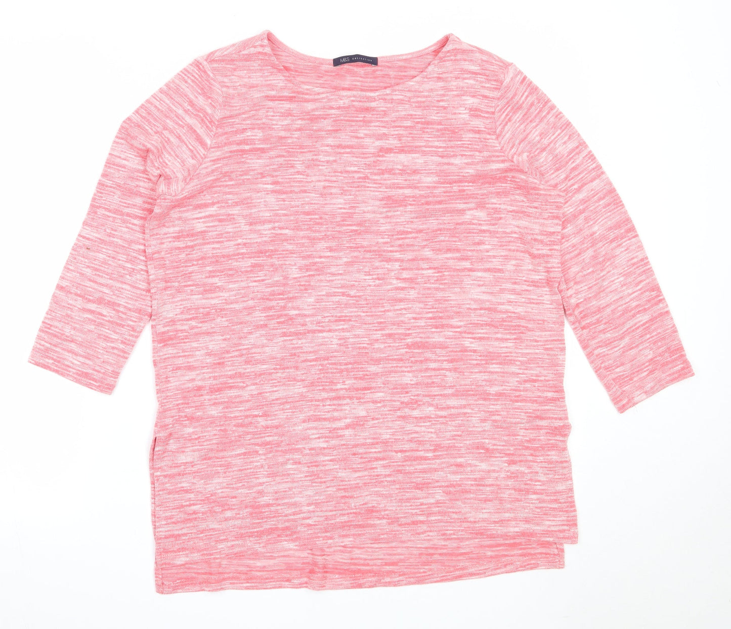 Marks and Spencer Womens Pink Round Neck  Viscose Pullover Jumper Size 12