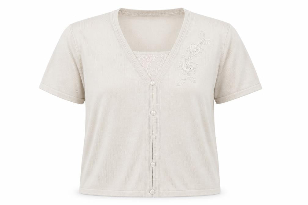 Bonmarché Womens Beige V-Neck Acrylic Pullover Jumper Size L