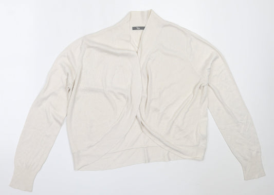 South Womens Ivory Round Neck  Viscose Cardigan Jumper Size 14