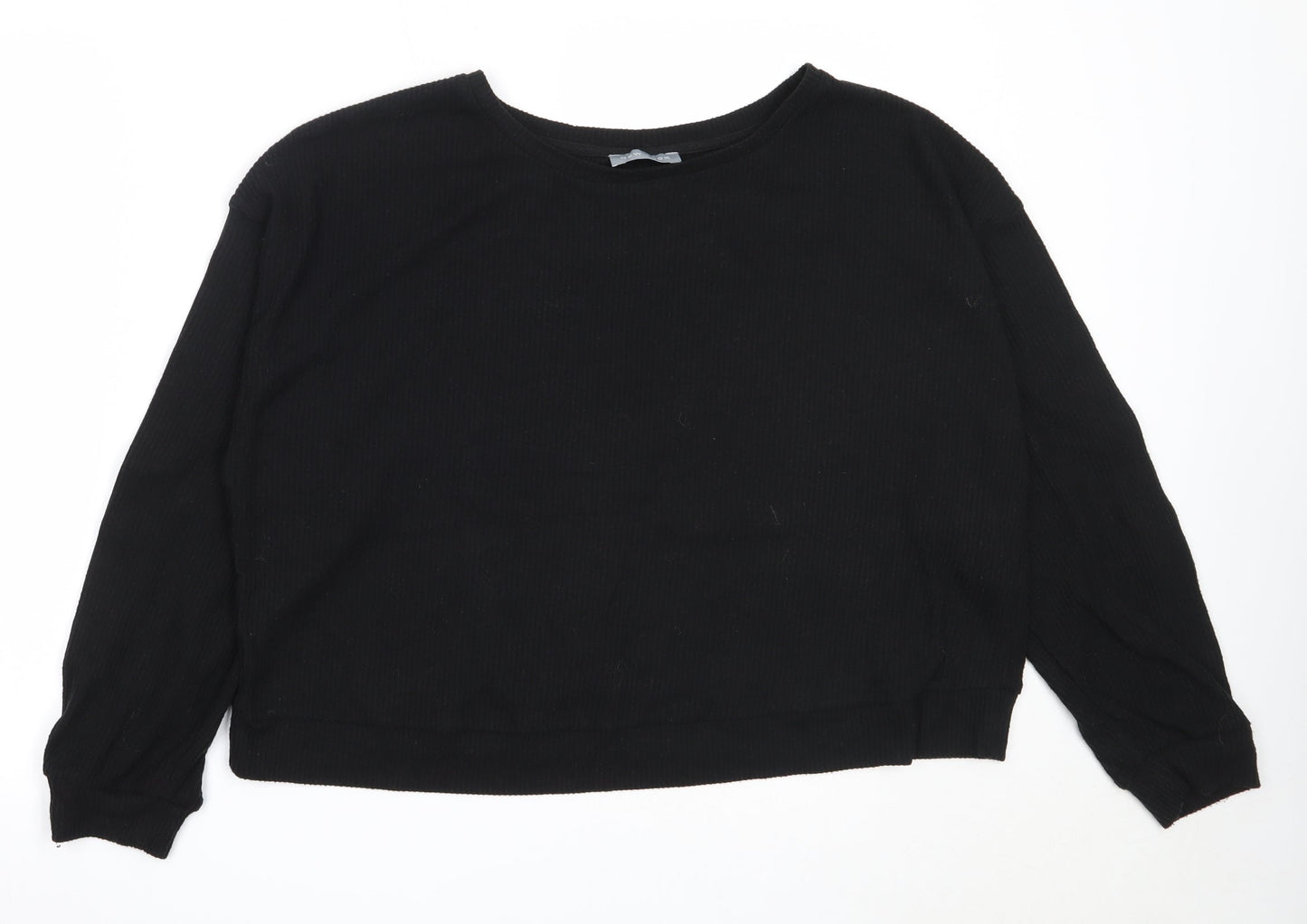 New Look Womens Black Round Neck  Polyester Pullover Jumper Size L
