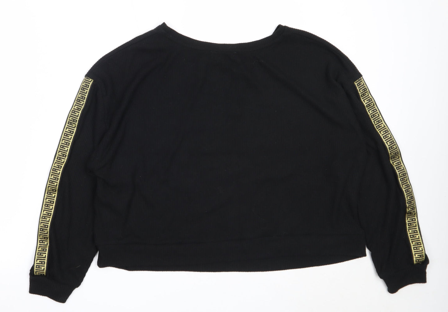 New Look Womens Black Round Neck  Polyester Pullover Jumper Size L