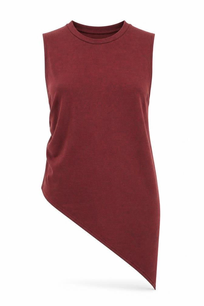 QED London Womens Red  Polyester Basic T-Shirt Size 12 Round Neck