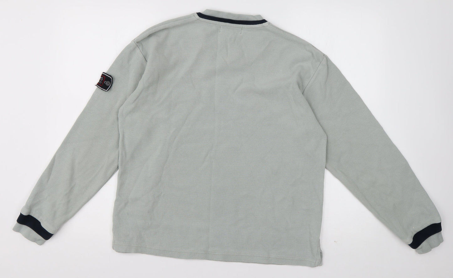 Whispering Smith Mens Green V-Neck  Cotton Pullover Jumper Size L