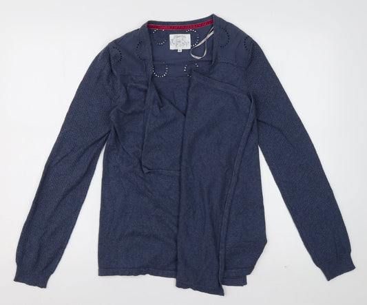 Debenhams Womens Blue V-Neck  Cotton Cardigan Jumper Size 10