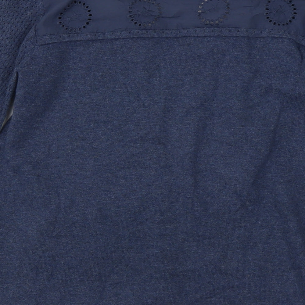 Debenhams Womens Blue V-Neck  Cotton Cardigan Jumper Size 10