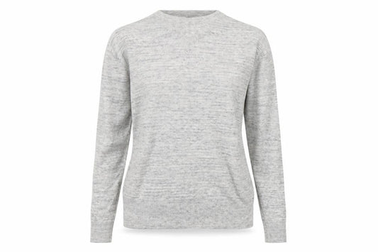 Next Womens Grey Crew Neck Striped Viscose Pullover Jumper Size 6
