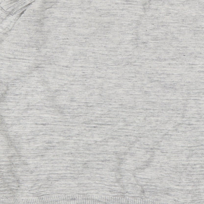 Next Womens Grey Crew Neck Striped Viscose Pullover Jumper Size 6
