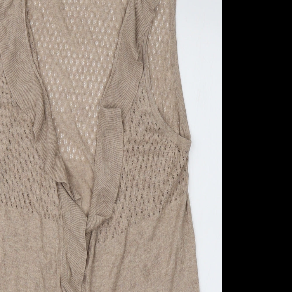 New Look Womens Brown V-Neck  Coir Cardigan Jumper Size 16