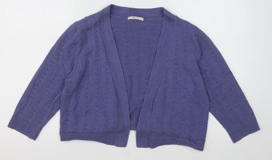sainsburys Womens Purple V-Neck Polka Dot Cotton Cardigan Jumper Size 12