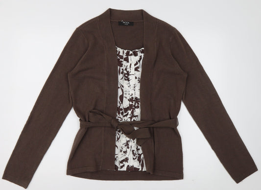 George Womens Brown Geometric Acrylic Pullover Sweatshirt Size 12  Pullover