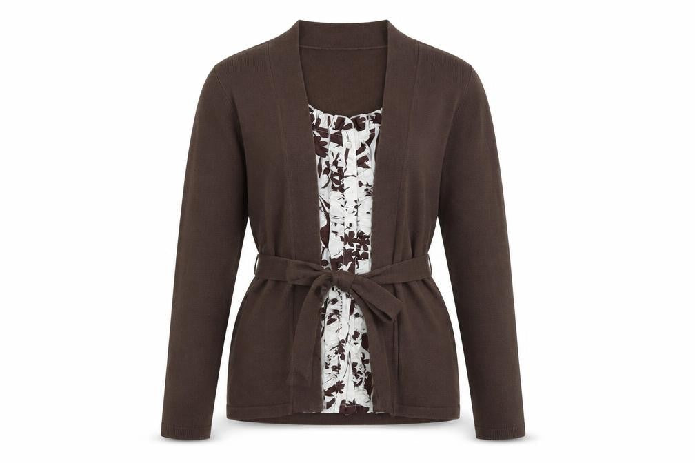 George Womens Brown Geometric Acrylic Pullover Sweatshirt Size 12  Pullover