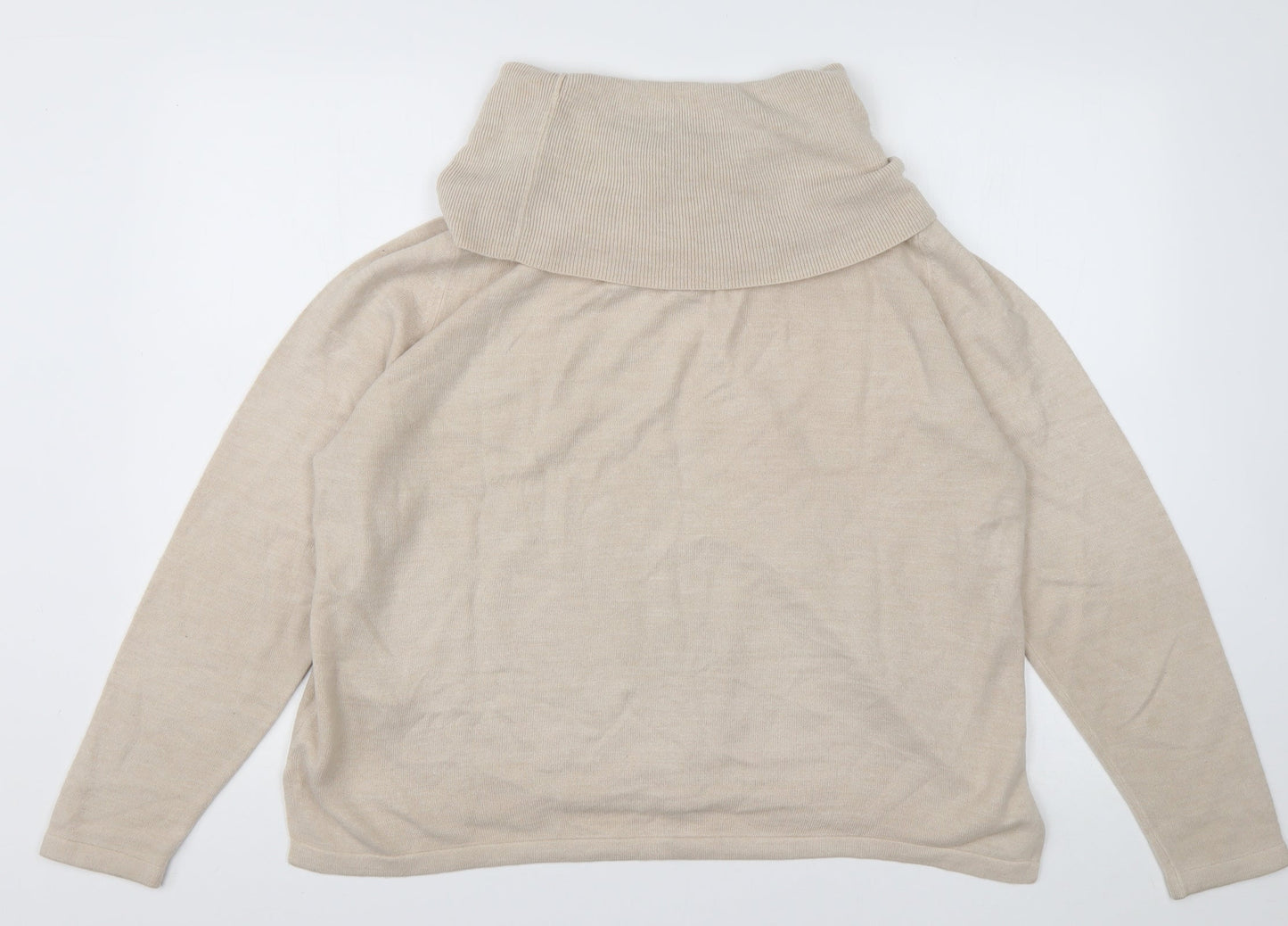 Marks and Spencer Womens White Roll Neck  Acrylic Pullover Jumper Size 18