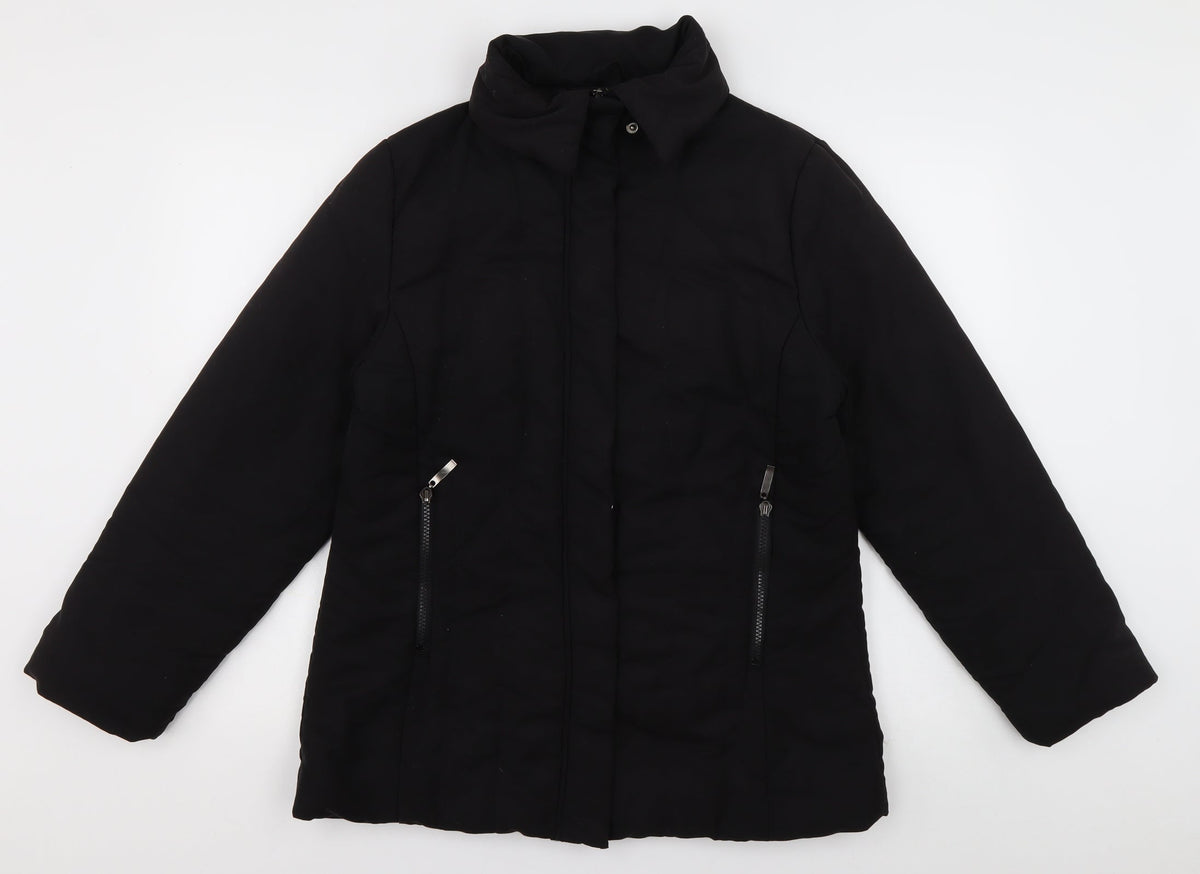 ys collection Womens Black   Overcoat Coat Size 14  Zip