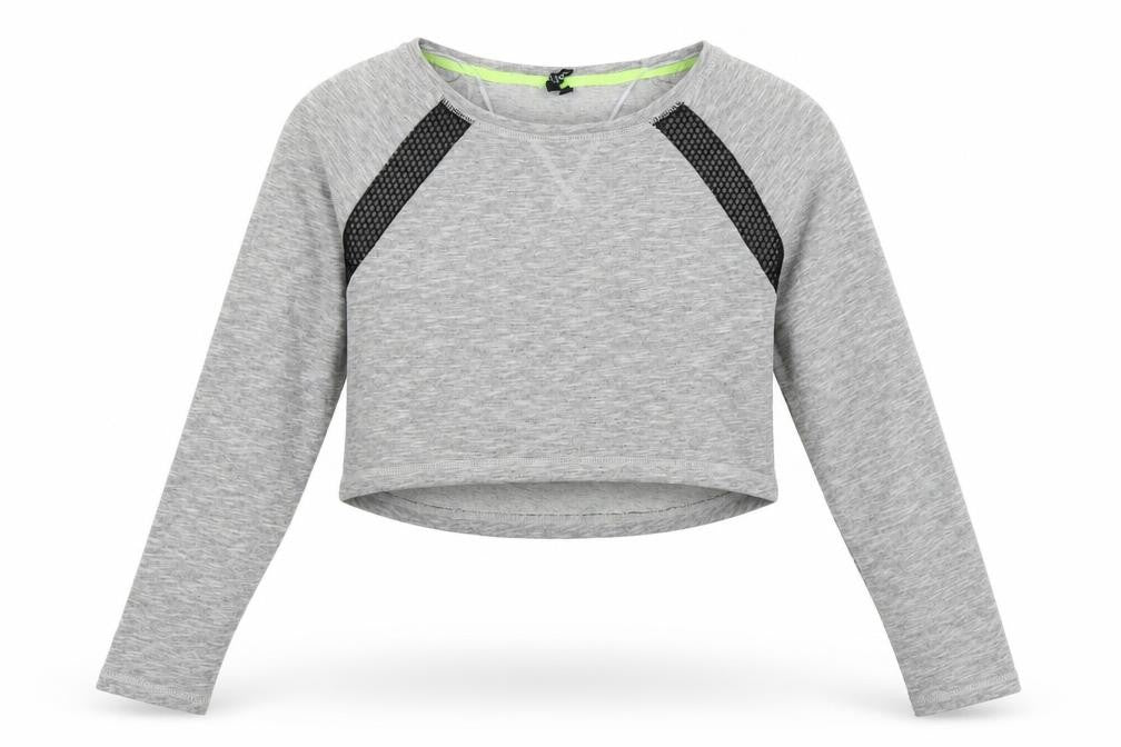 Matalan Womens Grey  Coir Cropped Casual Size S Crew Neck Pullover