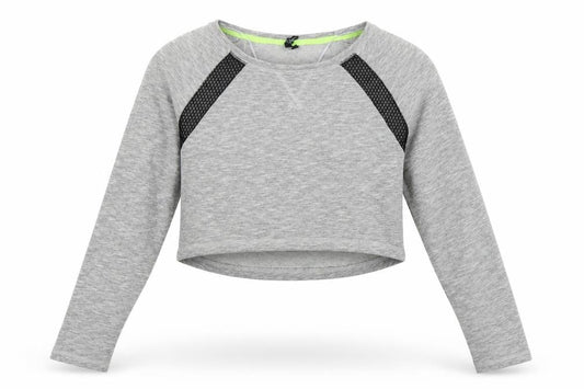 Matalan Womens Grey  Coir Cropped Casual Size S Crew Neck Pullover