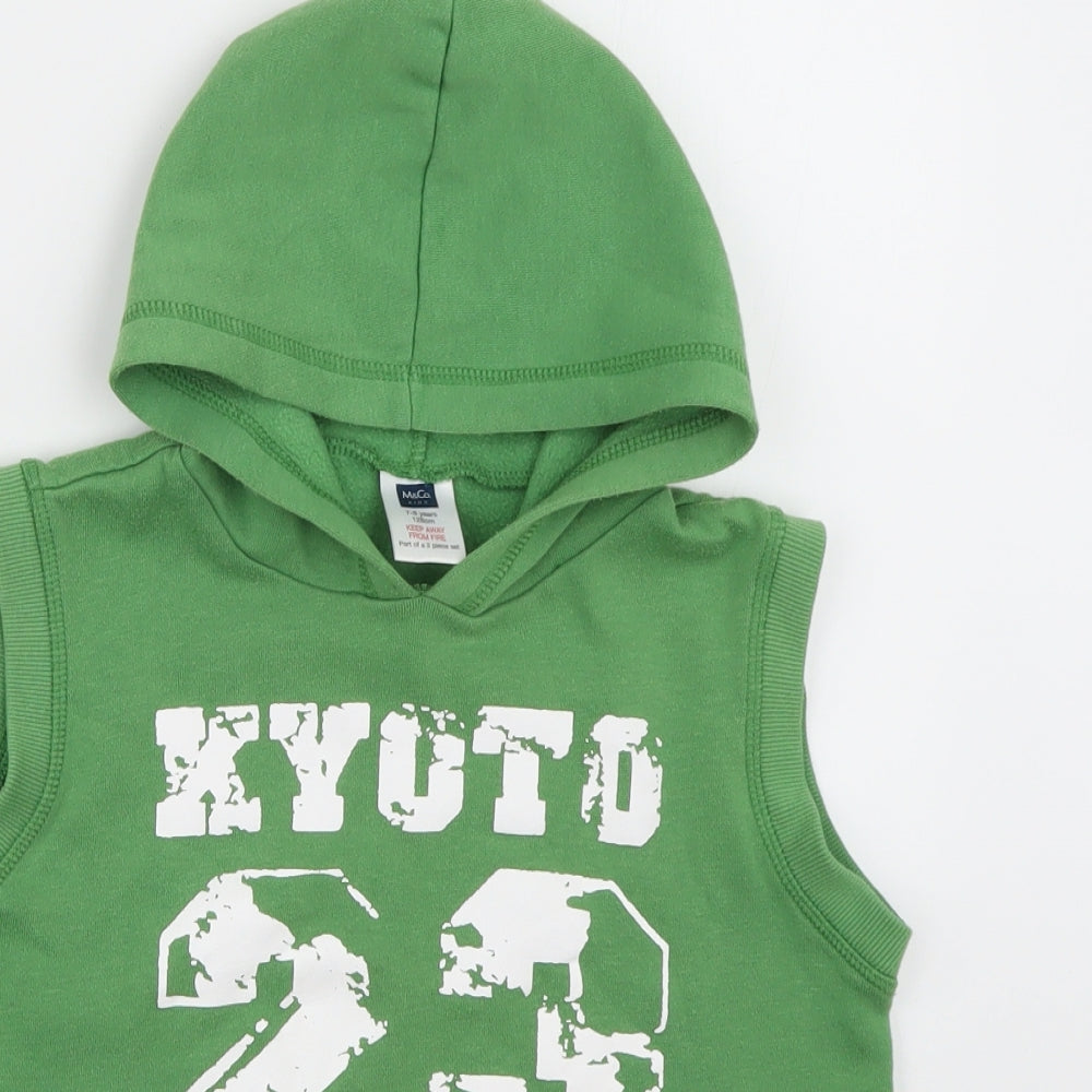 M&Co Boys Green  Polyester Pullover Hoodie Size 7-8 Years  Pullover