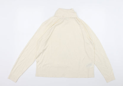 H&M Womens White  Acrylic Pullover Sweatshirt Size L  Pullover