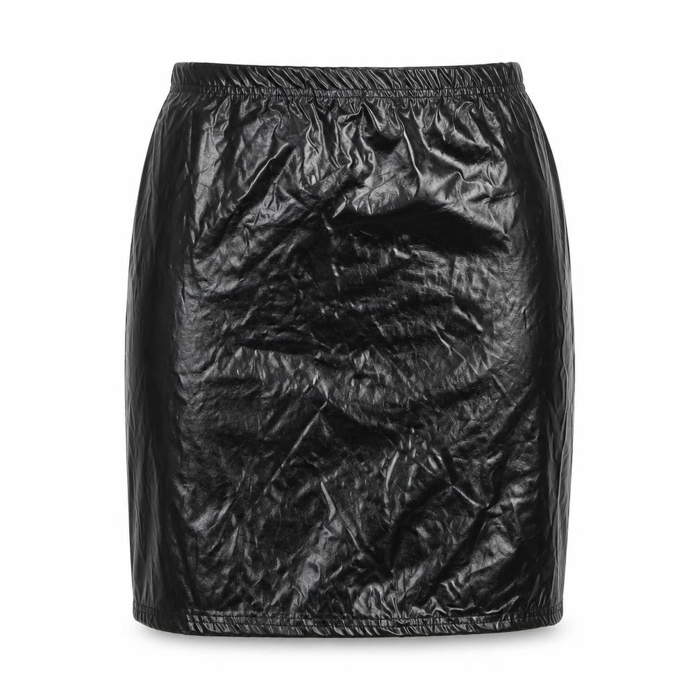 PRETTYLITTLETHING Womens Black  Polyester A-Line Skirt Size 10