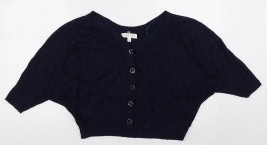 Marks and Spencer Womens Blue V-Neck  Lyocell Cardigan Jumper Size L