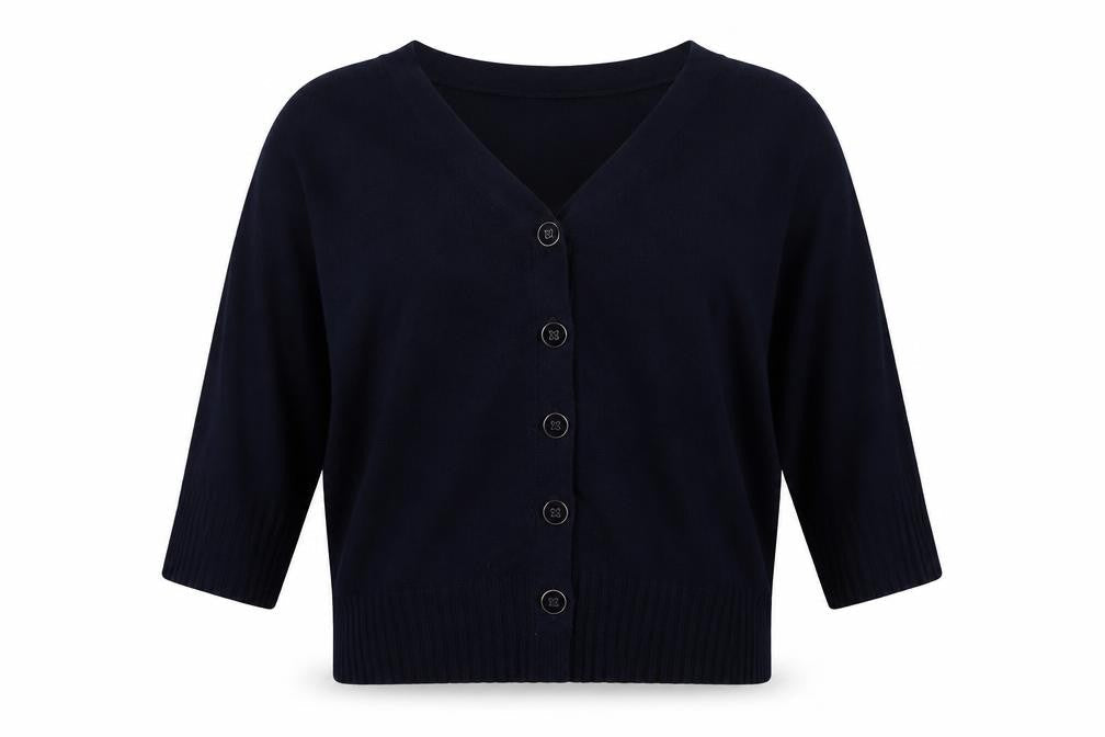 Marks & Spencer Womens Blue V-Neck  Lyocell Cardigan Jumper Size L