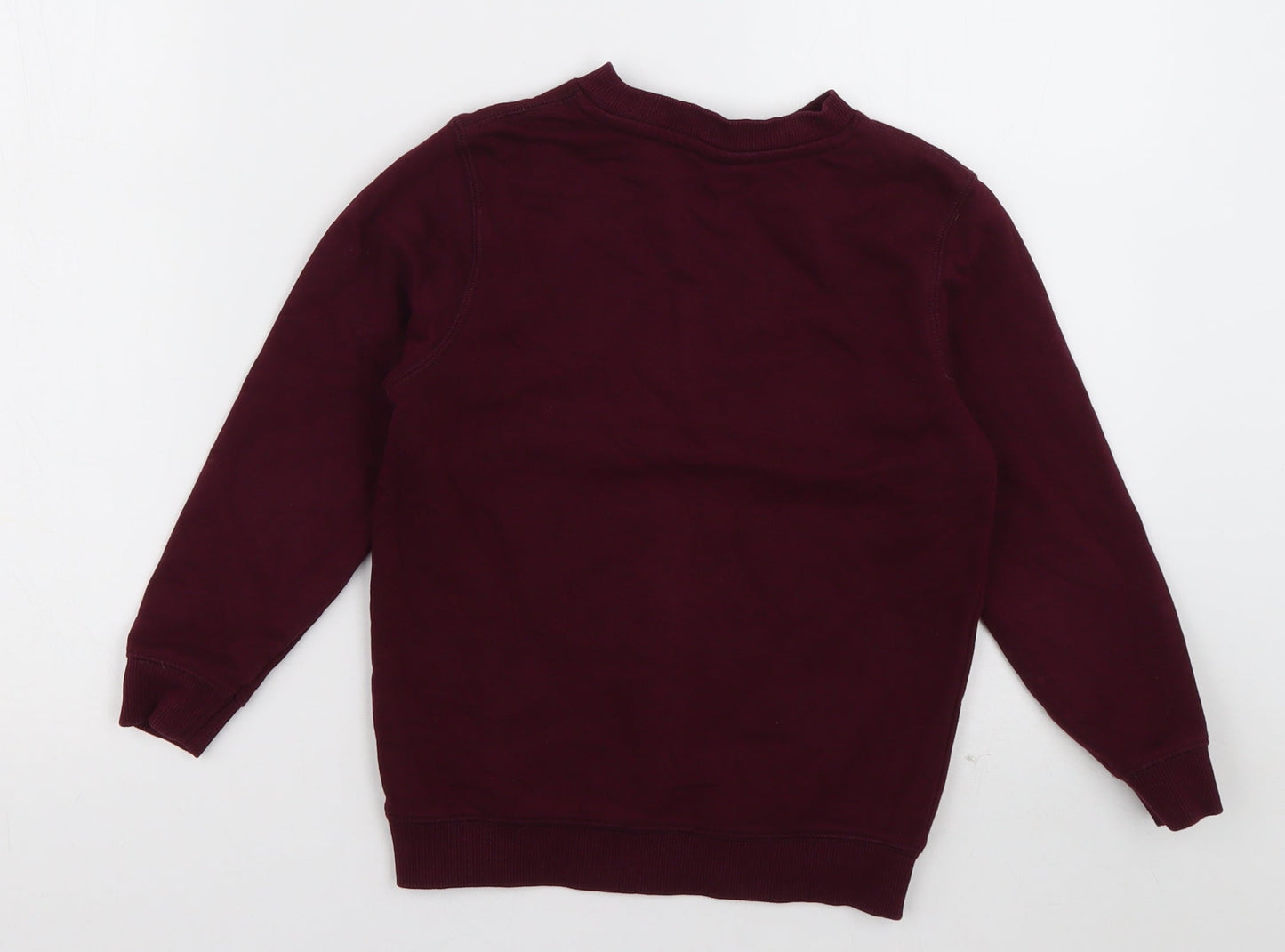 sainsburys Boys Red Crew Neck  Cotton Pullover Jumper Size 4 Years  Pullover