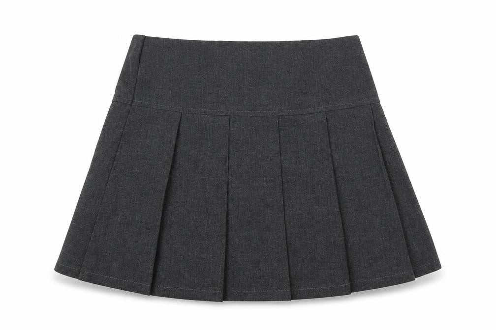 Marks & Spencer Girls Grey  Polyester Pleated Skirt Size 3-4 Years  Regular