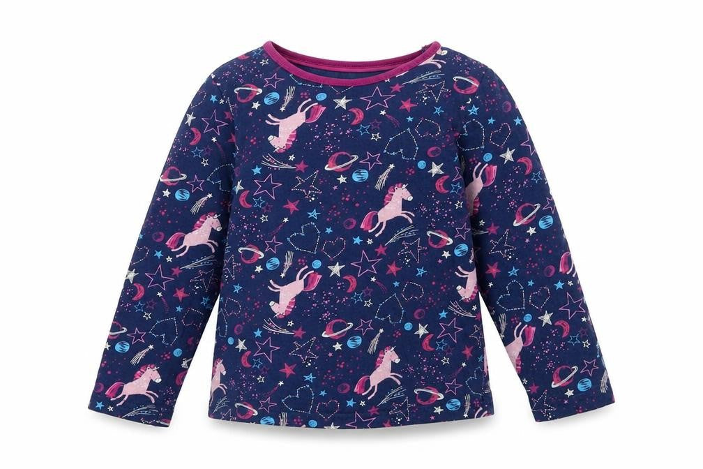 Nutmeg Girls Multicoloured Geometric Cotton Top Pyjama Top Size 5-6 Years