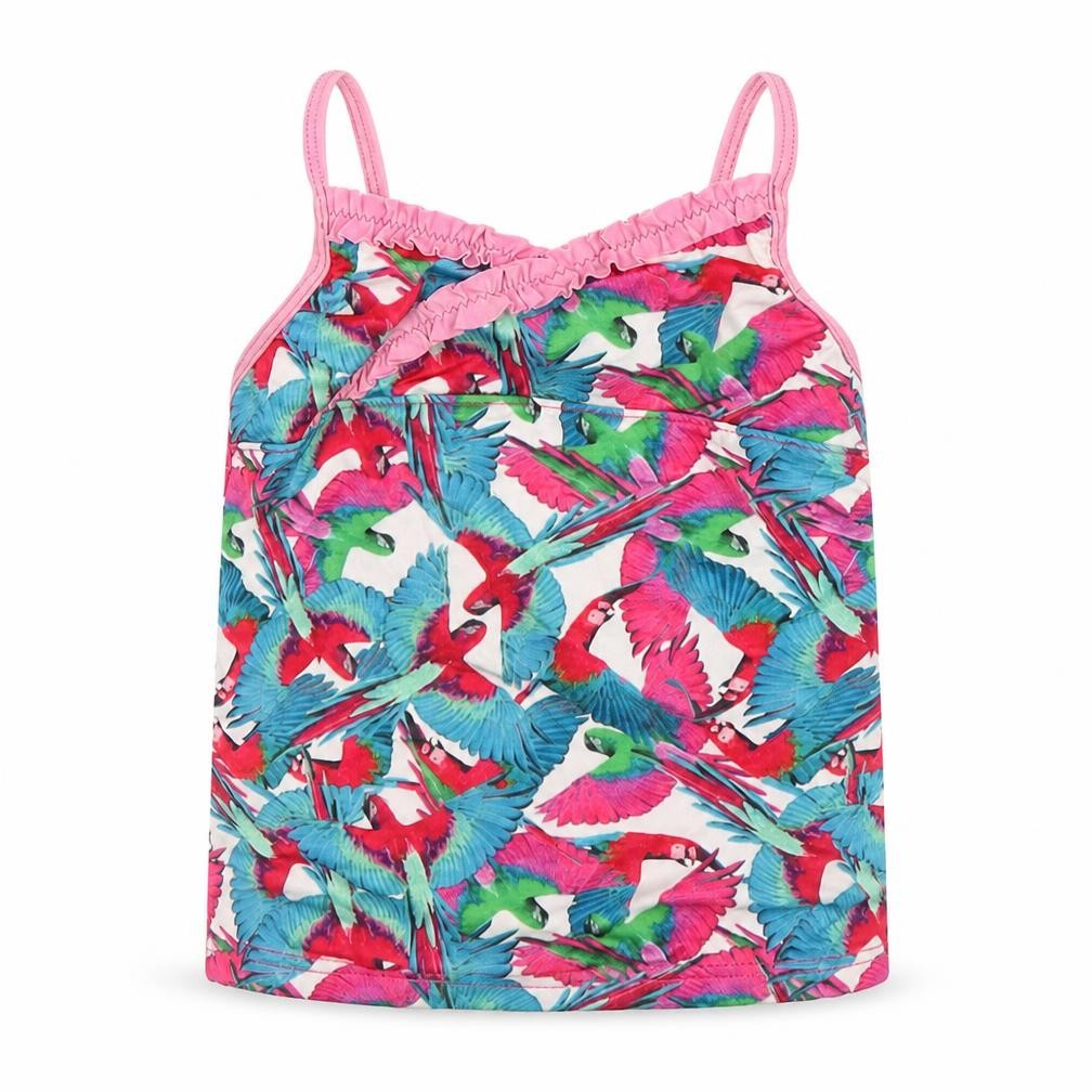 TU Girls Multicoloured Animal Print Polyester Basic Tank Size 5 Years V-Neck  - Beach Wear