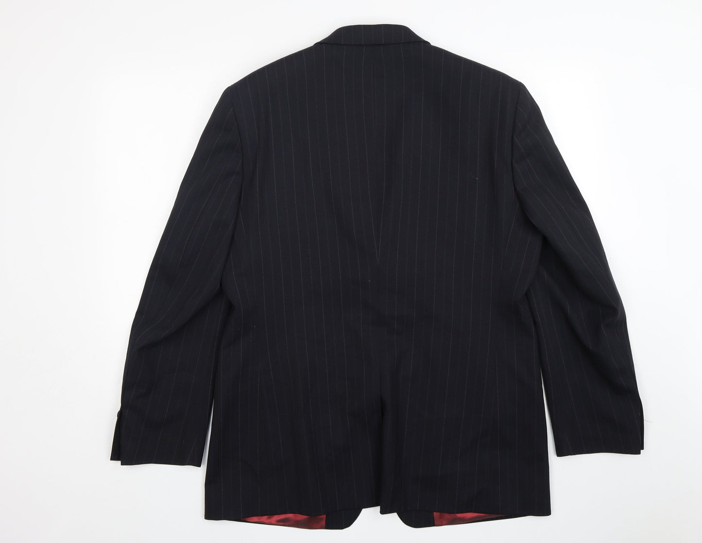 Remus  Mens Blue Striped Wool Jacket Suit Jacket