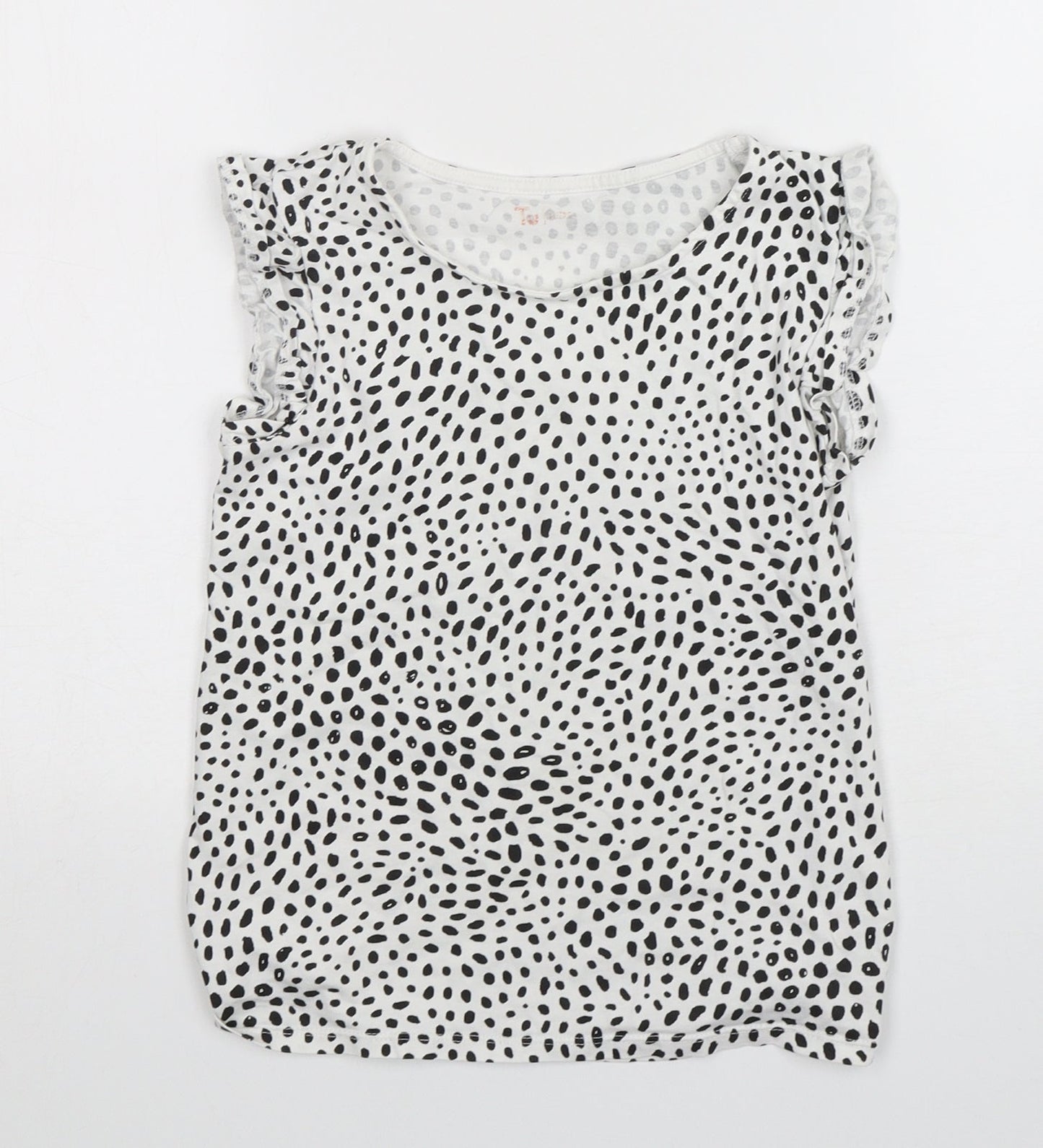 TU Girls Multicoloured Animal Print Cotton Basic T-Shirt Size 10 Years Round Neck