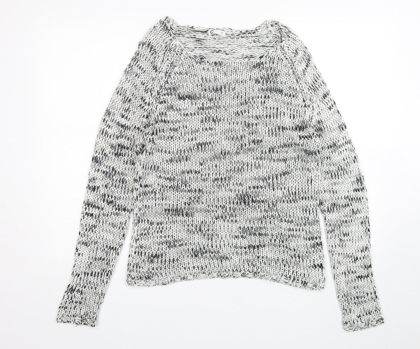 Cubus Womens Grey Round Neck  Acrylic Pullover Jumper Size M