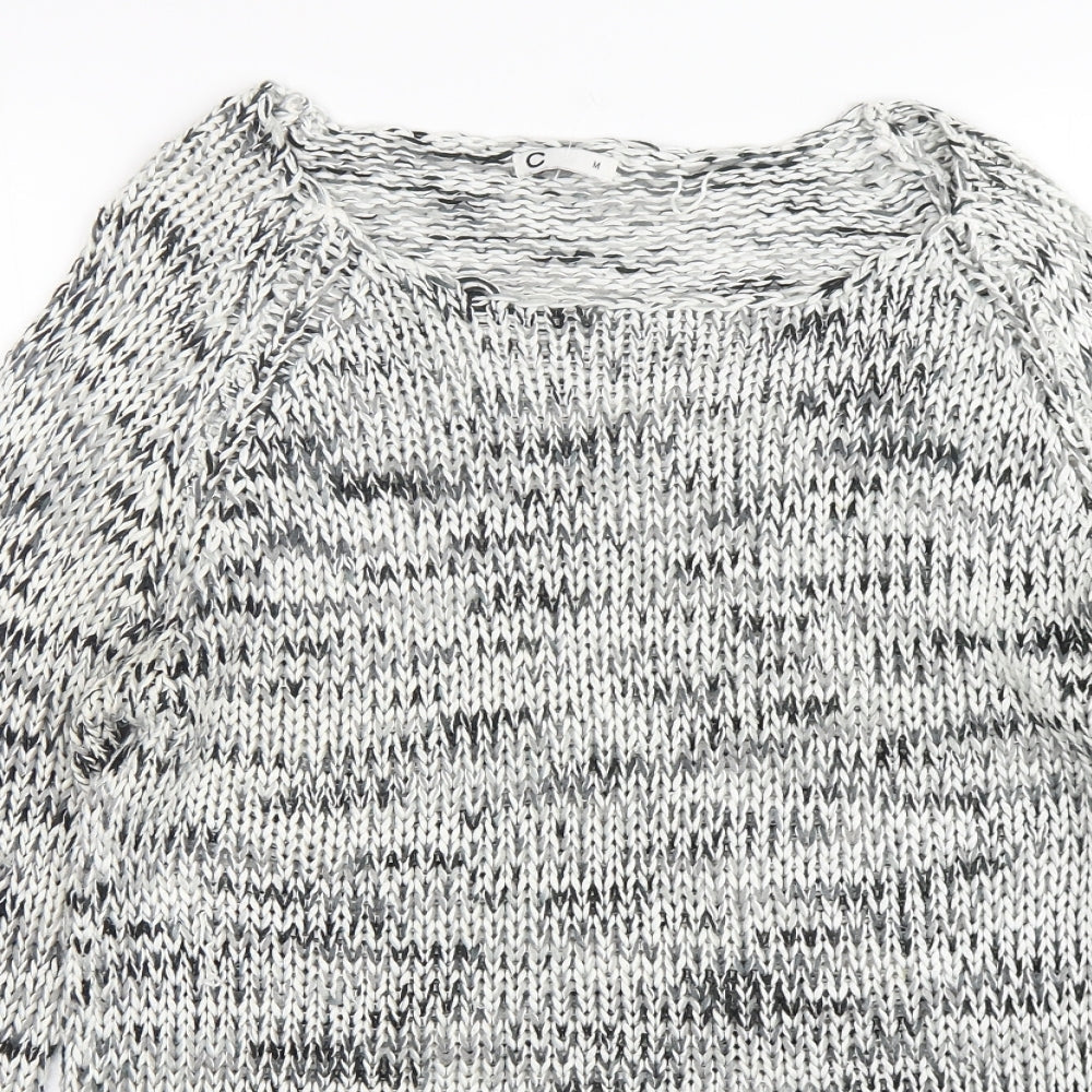Cubus Womens Grey Round Neck  Acrylic Pullover Jumper Size M