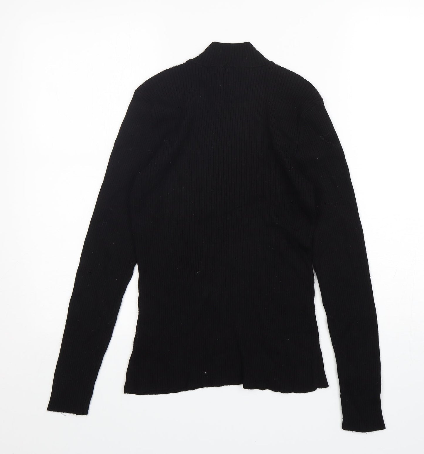 H&M Womens Black Mock Neck  Viscose Pullover Jumper Size M