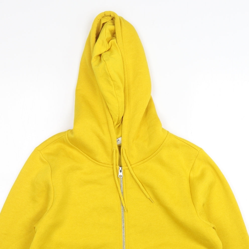 Papaya Womens Yellow  Cotton Full Zip Hoodie Size M