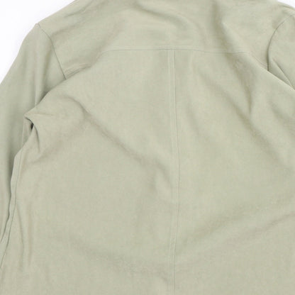 Casual Wear Womens Green  Polyester Basic Button-Up Size 12 Collared
