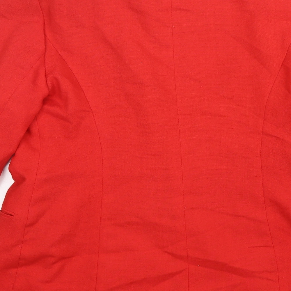 Etam Womens Red  Polyester Jacket Blazer Size 12