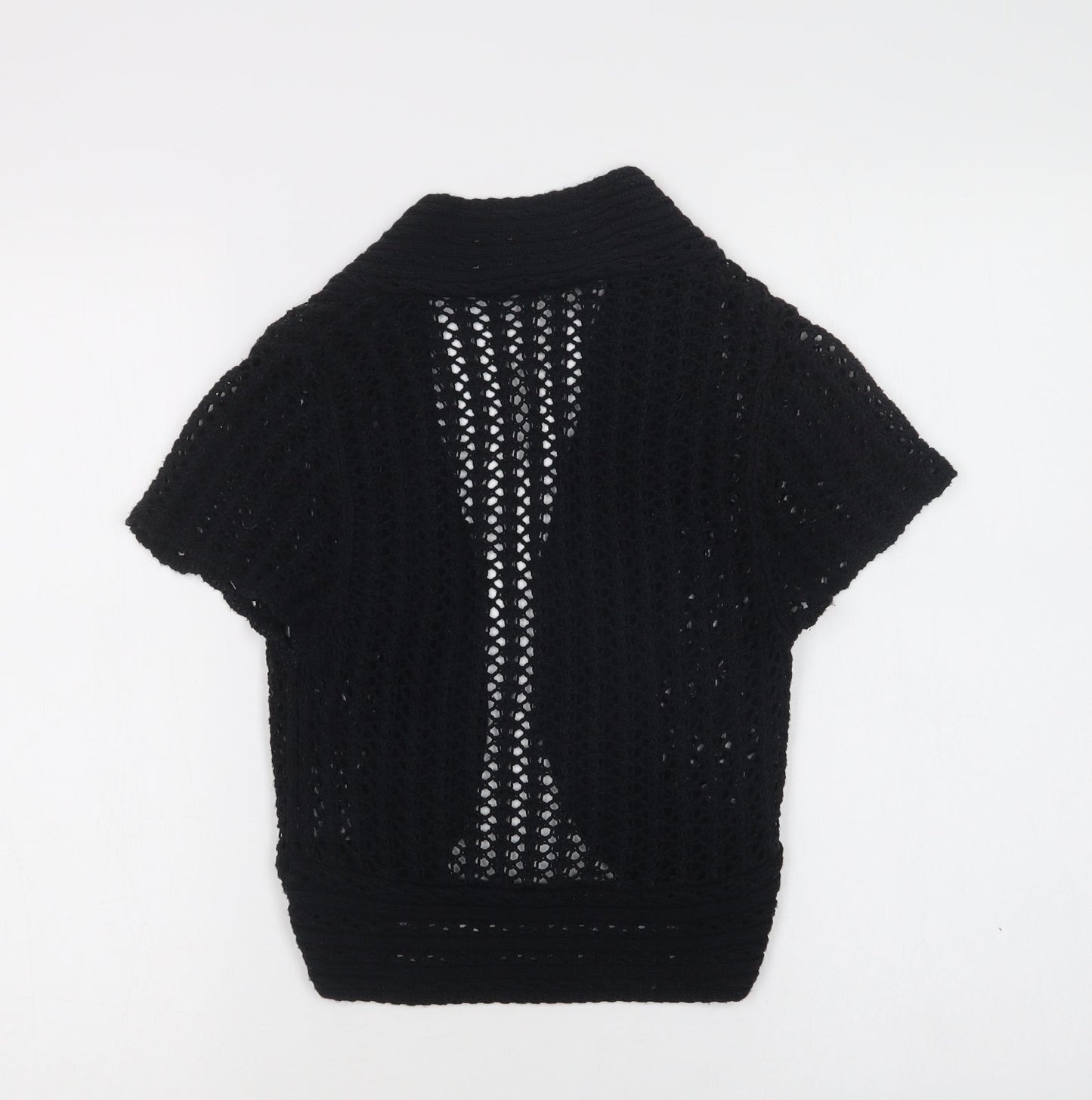 George Womens Black V-Neck  Acrylic Shrug Jumper Size 10