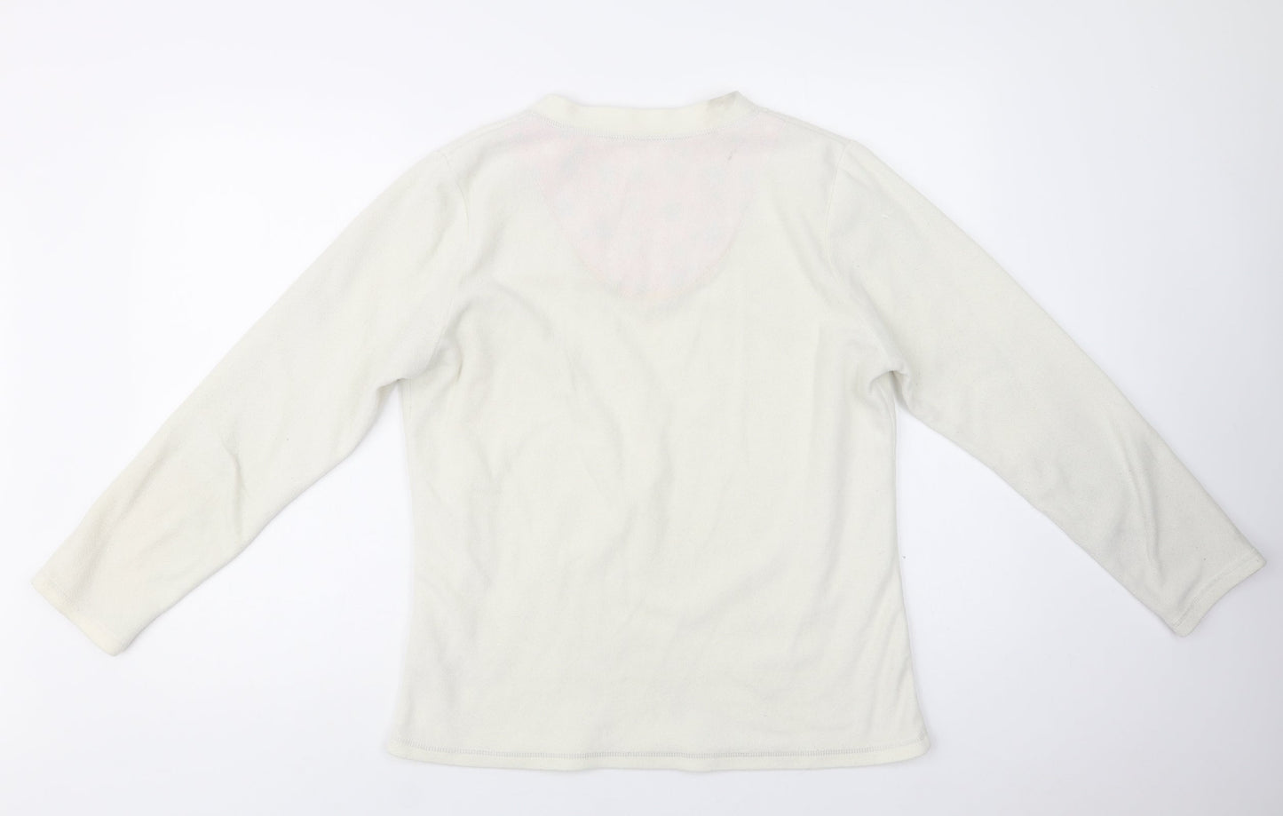 E-vie Womens Ivory Solid Polyester Top Pyjama Top Size 12